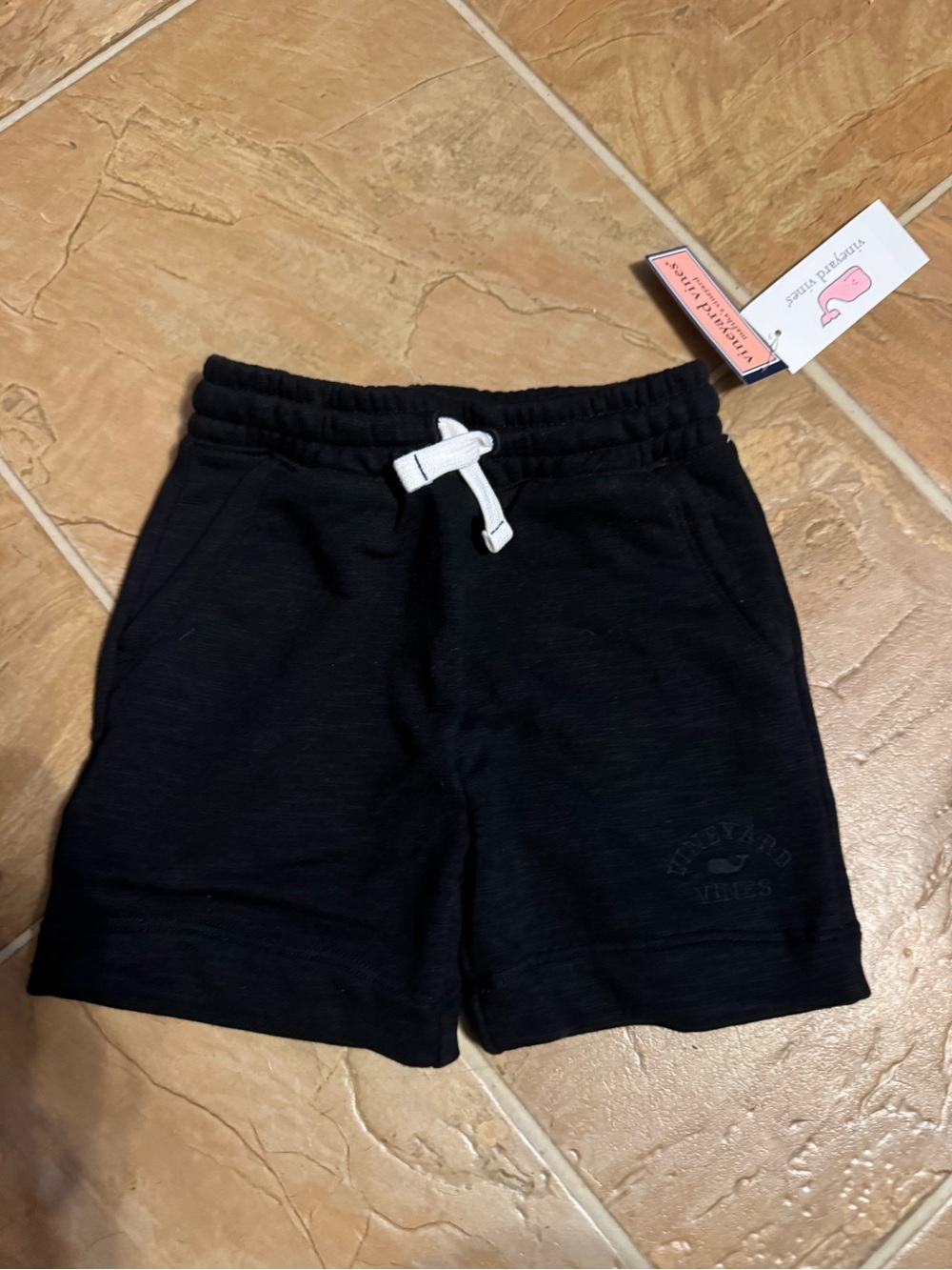 Vineyard Vines Kids Black Shorts with White Drawstring
